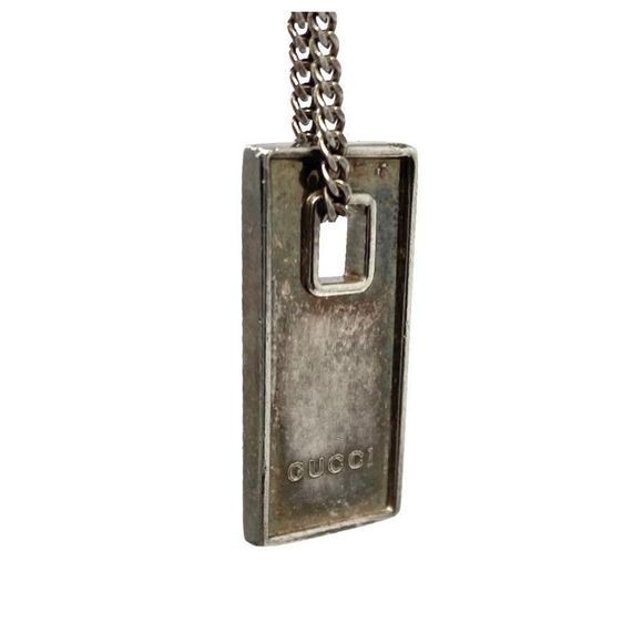 Gucci 925 Silver Bar Plate Necklace - Picture 3 of 7